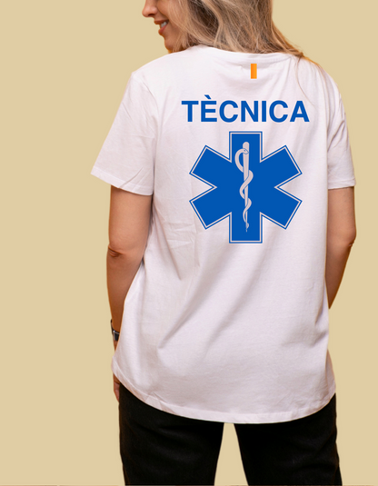 Camiseta Técnica emergencias sanitarias con estrella de la vida de color azul